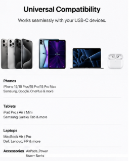 Apple 40W USB-C Power Adapter (for iPhone, iPad & AirPods)